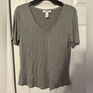 White House Black Market Gray Fitted Short Sleeve T-Shirt